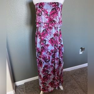 Sleeveless zippered back floral dress